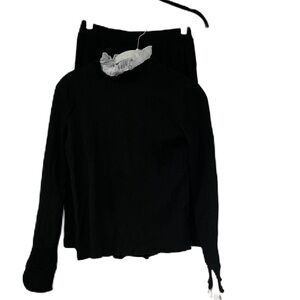 Whitlow & Hawkins girls sz 18 prep black ribbed 2 piece outfit long sleeve skirt